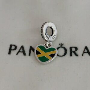 Pandora Jamaica Flag Exclusive Heart Charm Pendant